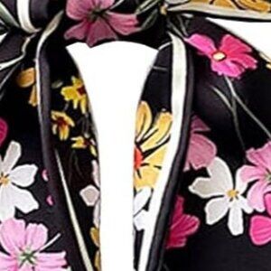 Women's -black Flower Building Silky Fashion Scarf Purse For Handbags Scarves